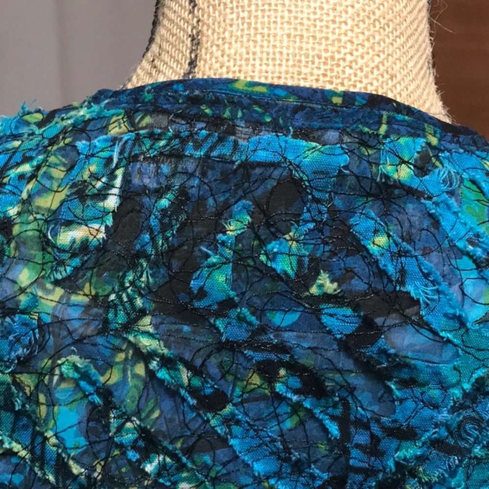 Nwot Chicos Silk Patchwork Sheer Jacket Size 0 /S… - image 4